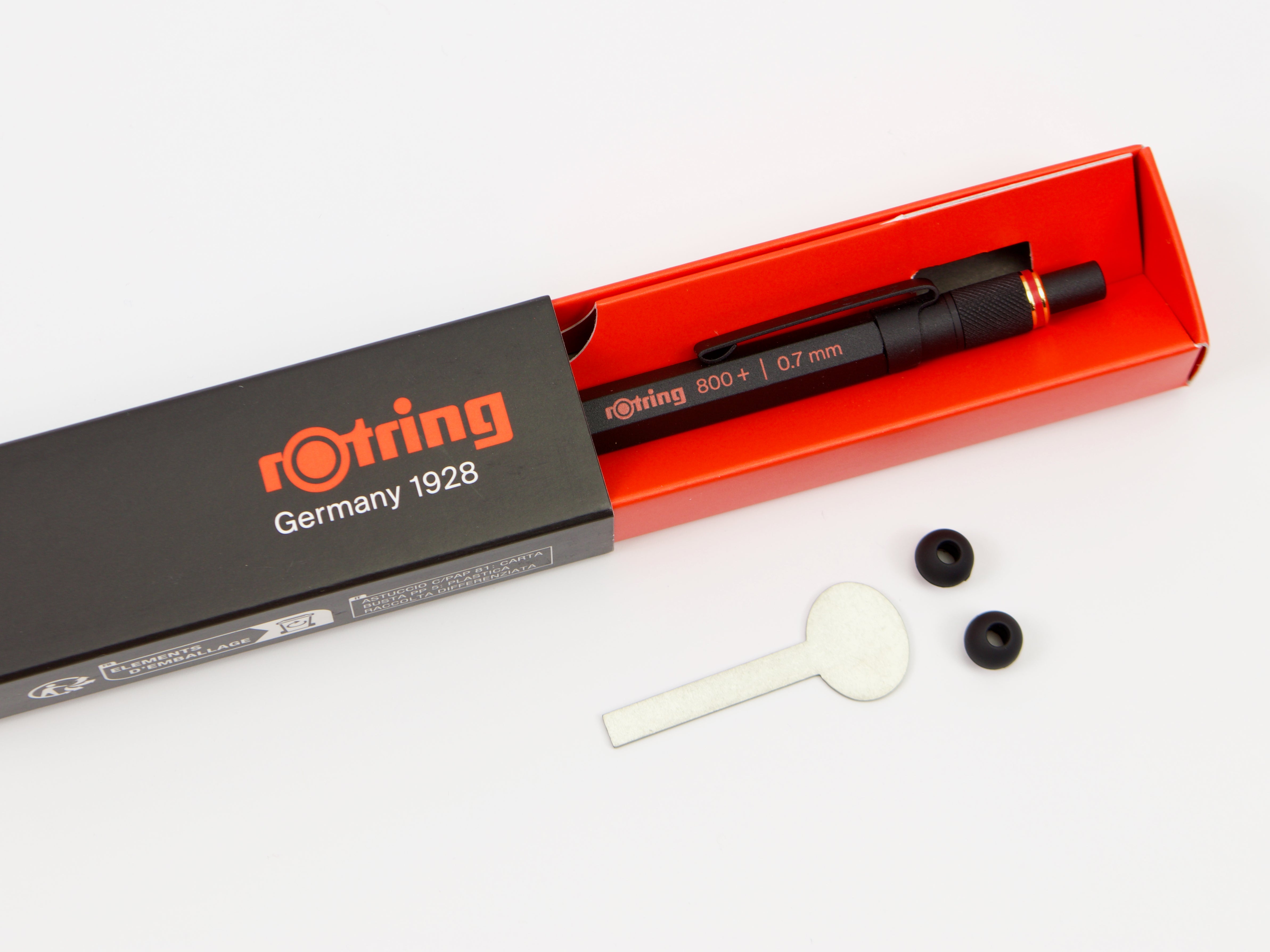 rOtring 1900184 800+ Mechanical Pencil and Touchscreen Stylus, 0.7 mm,  Silver Barrel