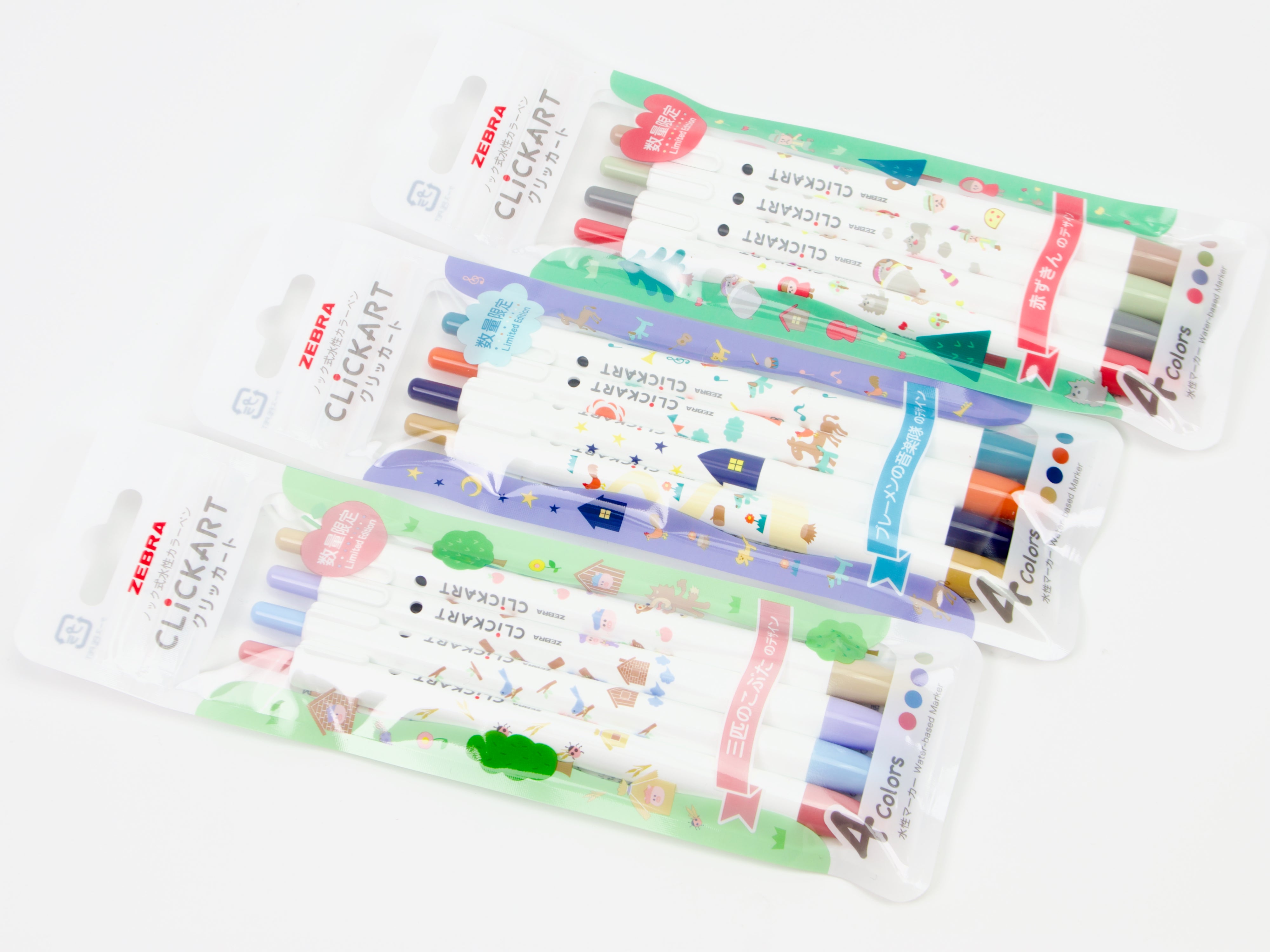 Zebra Click Art Fairytale 4 Color Set - Tokyo Pen Shop