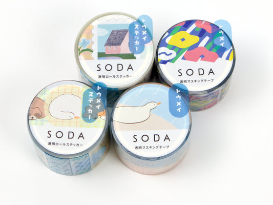 Cinta adhesiva transparente Hitotoki SODA de 10 mm
