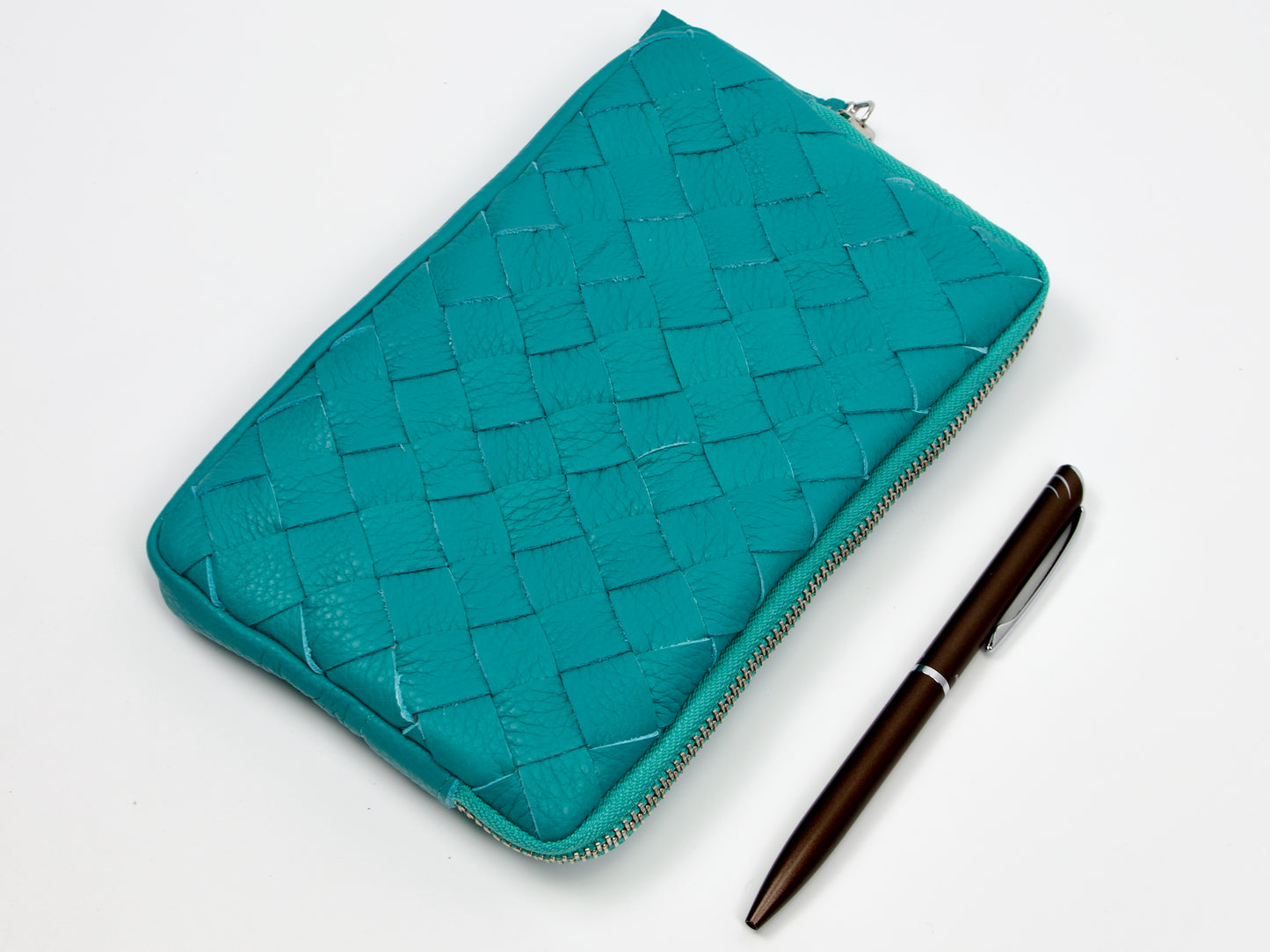 milloo Chloe Handwoven Clutch Turquoise