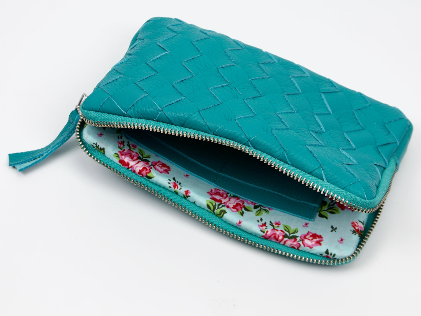 milloo Chloe Handwoven Clutch Turquoise