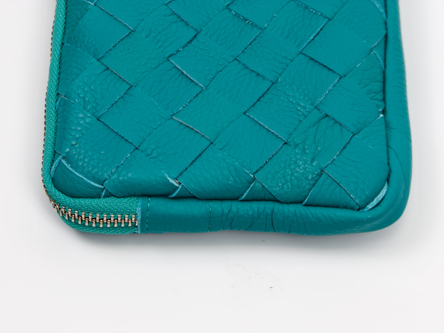 milloo Chloe Handwoven Clutch Turquoise