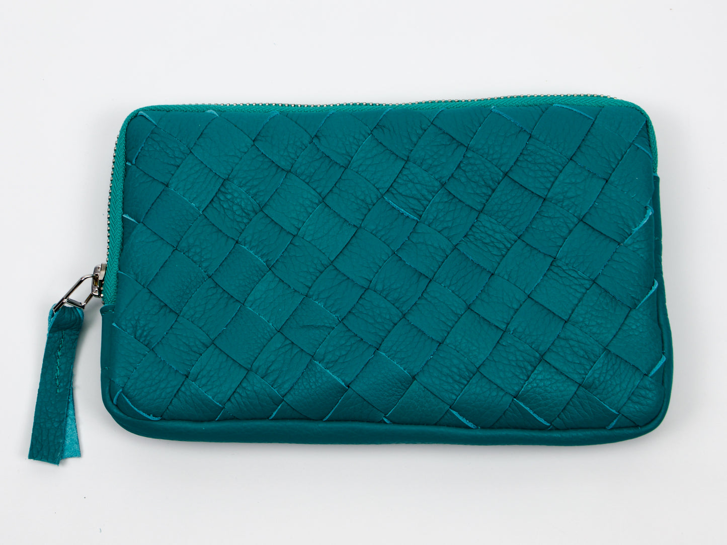 milloo Chloe Handwoven Clutch Turquoise