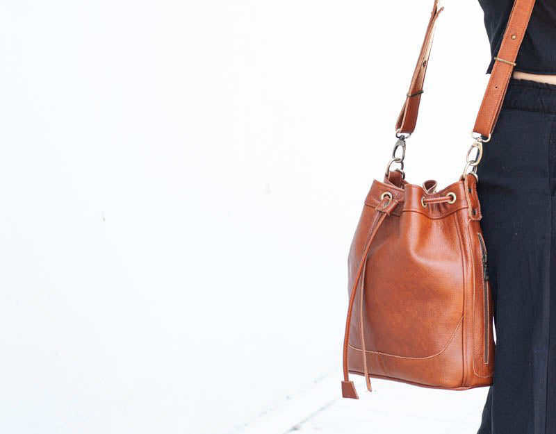 milloo Danae Bucket Bag Brown