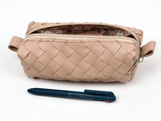 Estuche para bolígrafos Milloo tejido a mano, color rosa vintage