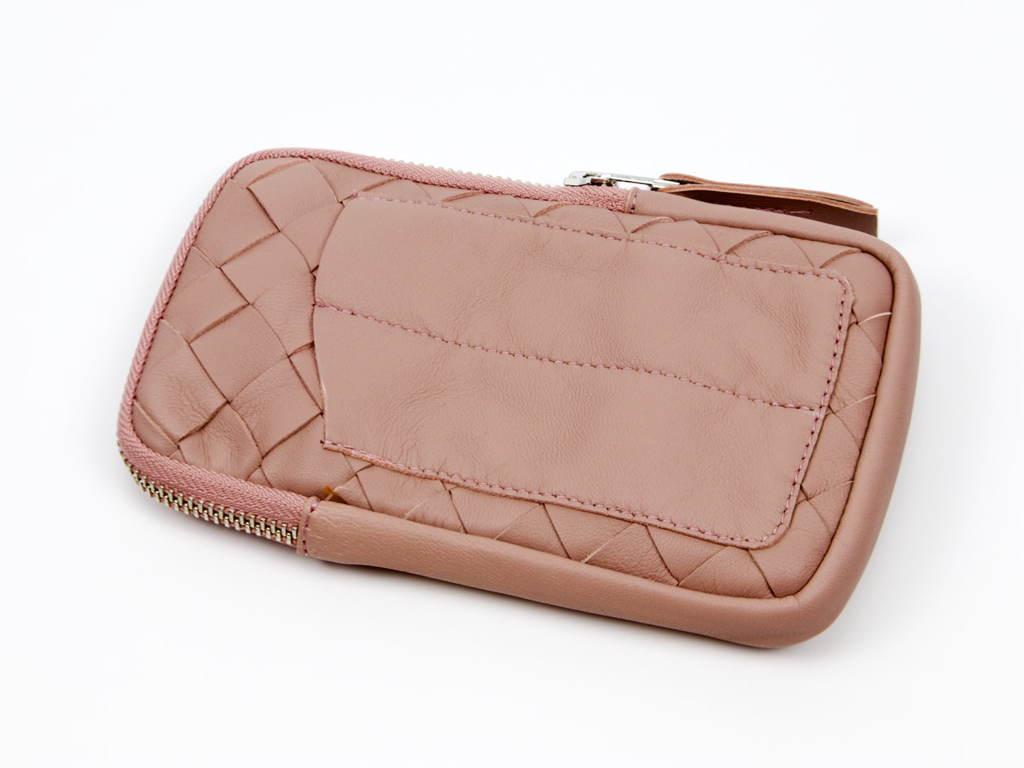 milloo Slim Pen Case Handwoven Pink Beige