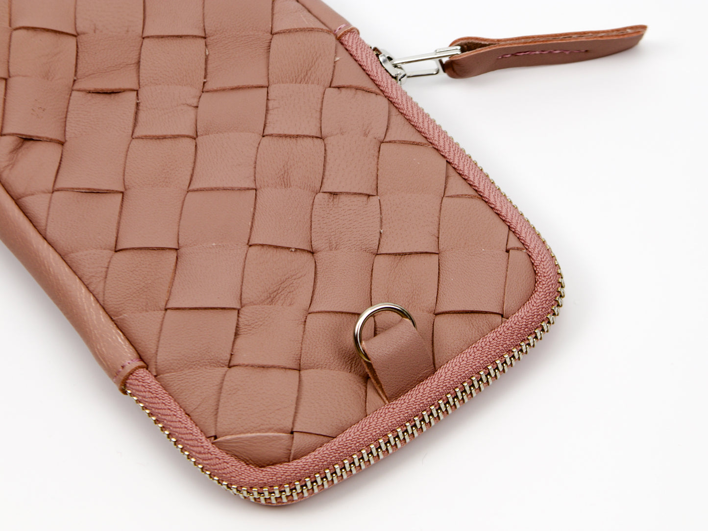 milloo Slim Pen Case Handwoven Pink Beige