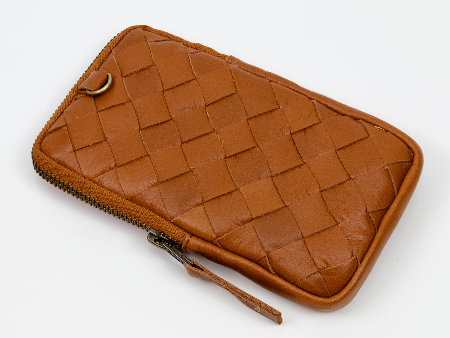 milloo Slim Pen Case Handwoven Tan Brown