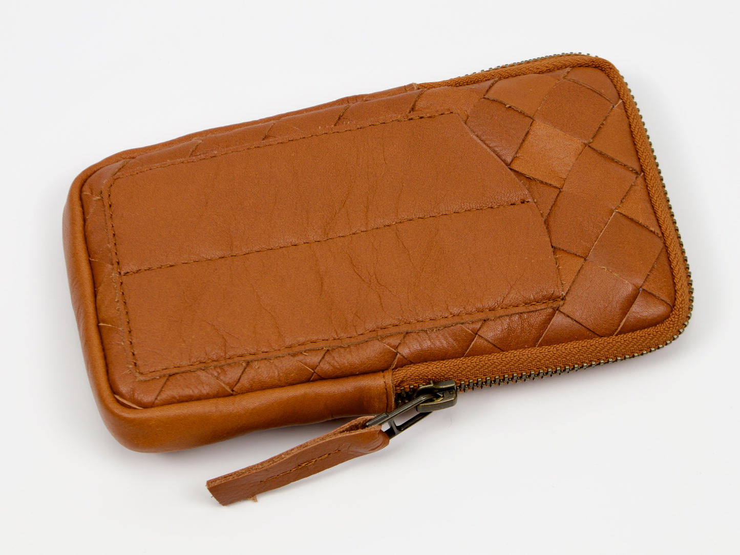 milloo Slim Pen Case Handwoven Tan Brown