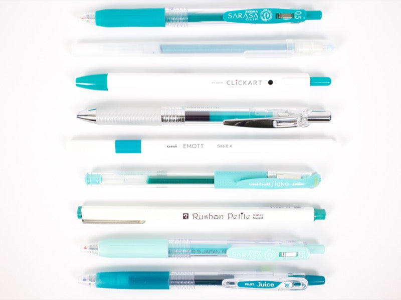 Blue Green - Turquoise Pen Sampler Set