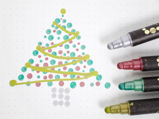 Tinta metálica de puntos de color limpios de Kuretake