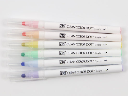 Juego de 6 colores individuales Clean Color Dot de Kuretake