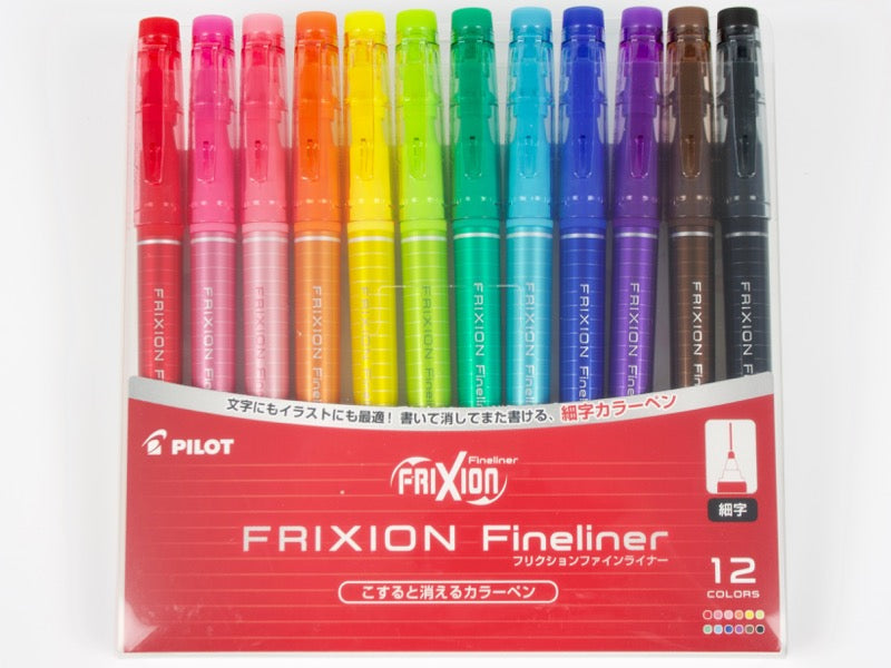 Erasable Frixion Fineliner 12 Color Set Tokyo Pen Shop