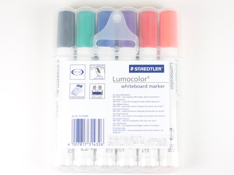 Lumocolor Chisel Whiteboard Marker 6 Color Set