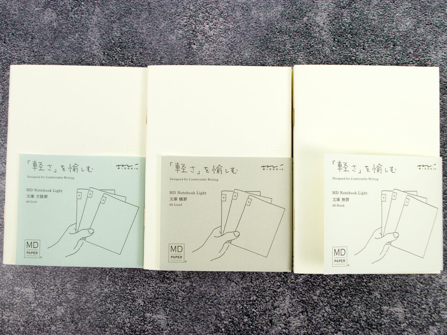Midori MD Paper A6 Notebook Light (3 Pack)
