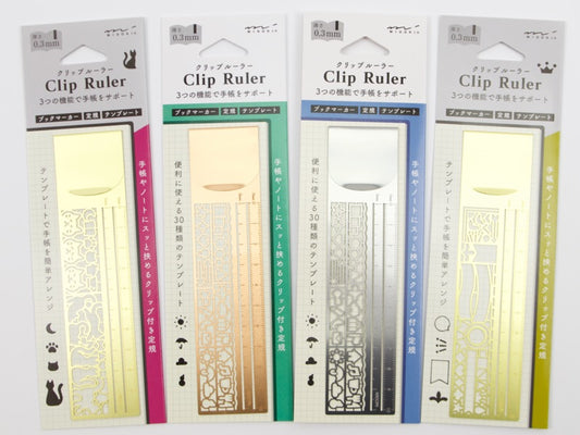Plantilla de regla con clip Midori