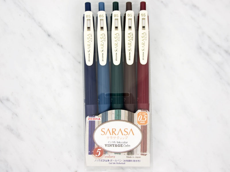Zebra Sarasa Clip Gel Pens - Vintage Set No.1