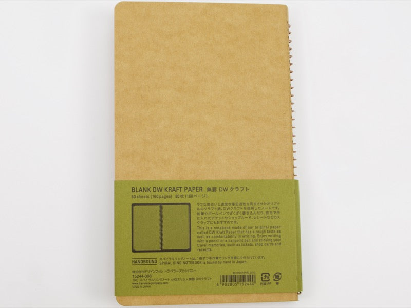 Papel Kraft fino A5 DW de Traveler's Company con espiral