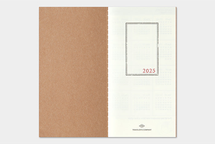 2025 Monthly Refill for Traveler's Notebook