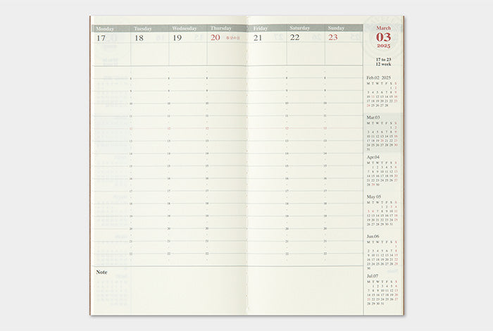 2025 Weekly Vertical Refill for Traveler's Notebook