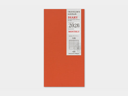 2026 Monthly Refill for Traveler's Notebook