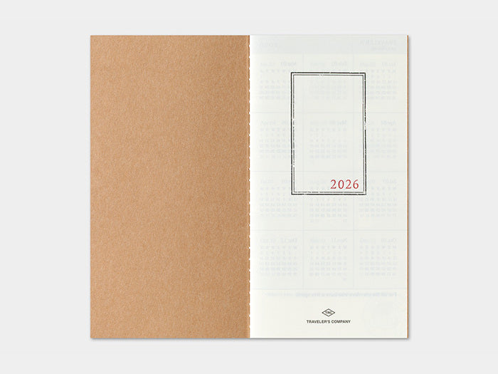 2026 Monthly Refill for Traveler's Notebook