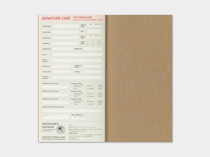 2026 Weekly + Memo Refill for Traveler's Notebook