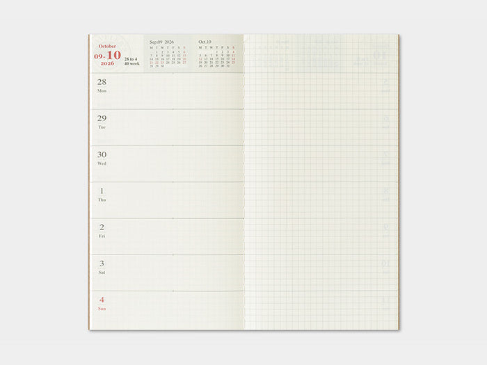 2026 Weekly + Memo Refill for Traveler's Notebook