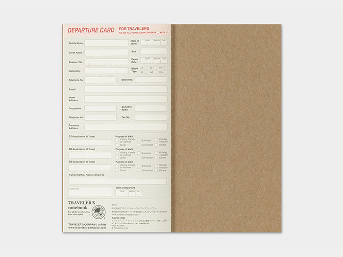 2026 Weekly + Memo Refill for Traveler's Notebook