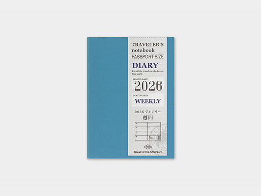2026 Weekly for PASSPORT size Traveler's Notebook