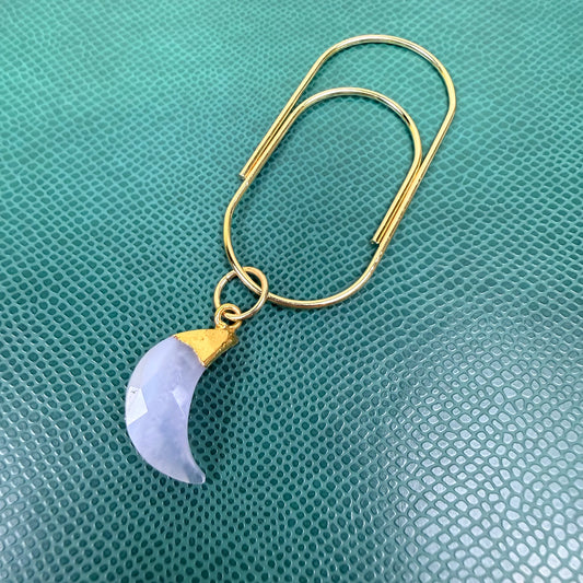 Good Witch Blue Lace Agate Moon Planner Charm