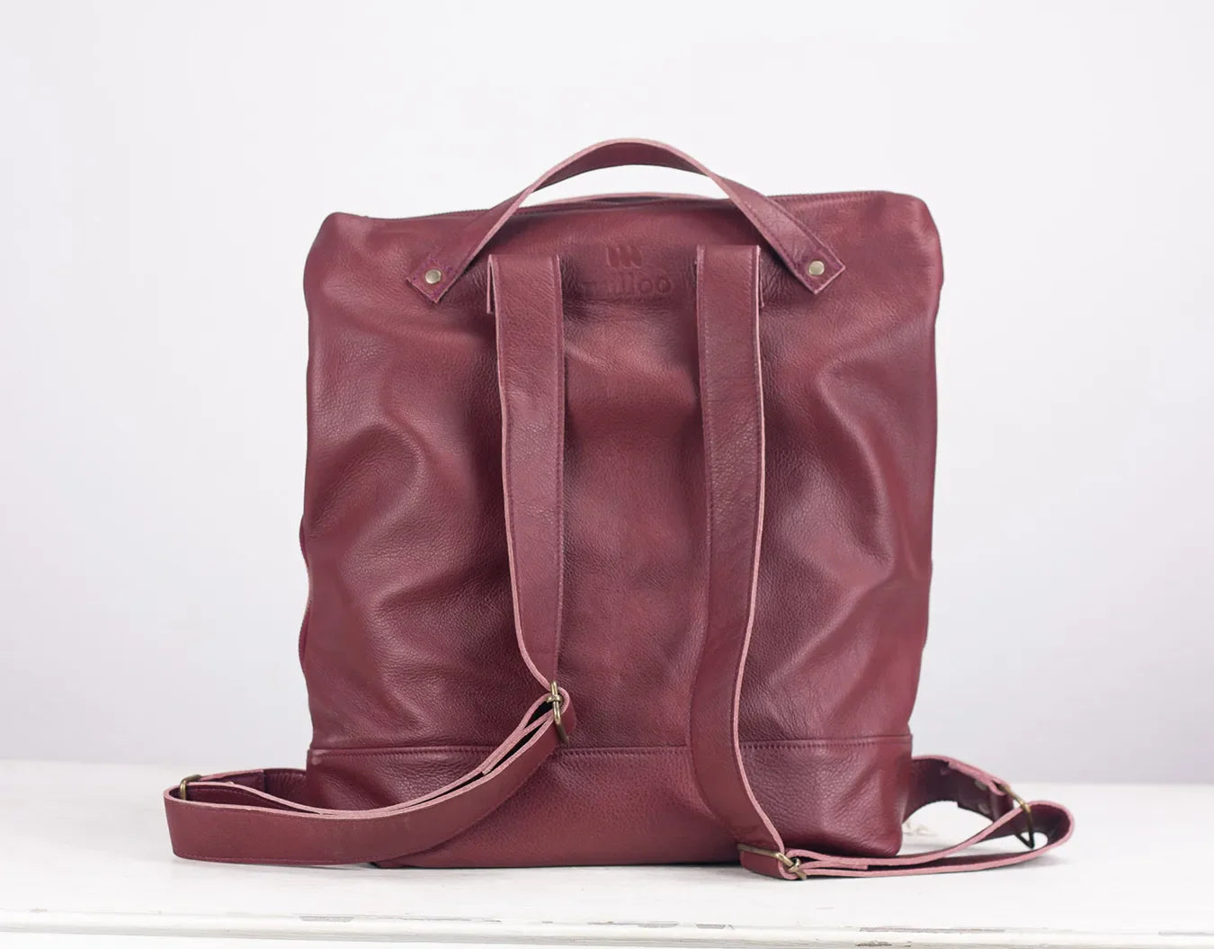 milloo Minos Handwoven Backpack Burgundy Warehouse Deal