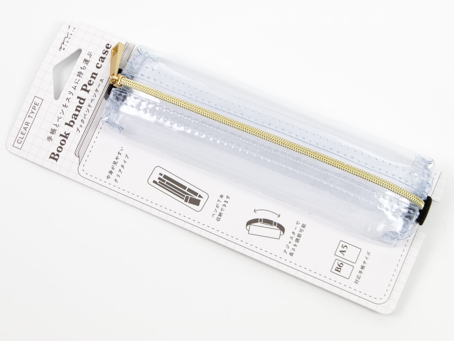 Midori Book Band Pen Case Clear