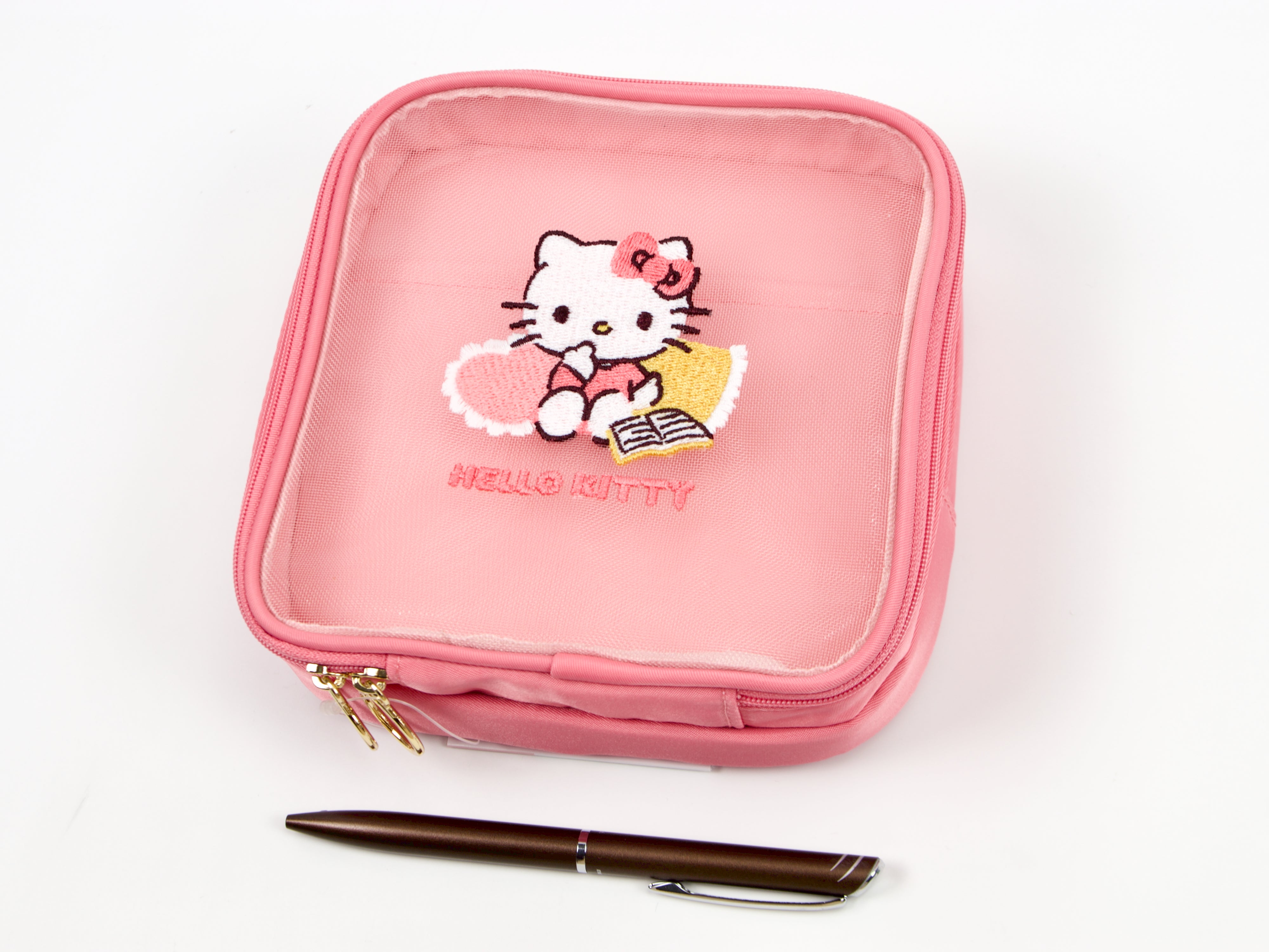 Hello Kitty Mesh Square Zip Pouch - Tokyo Pen Shop