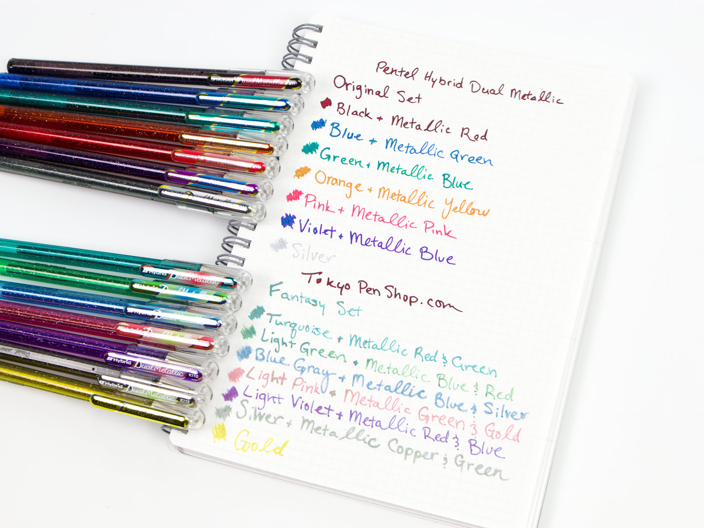 Juego híbrido dual de 7 colores de Pentel 