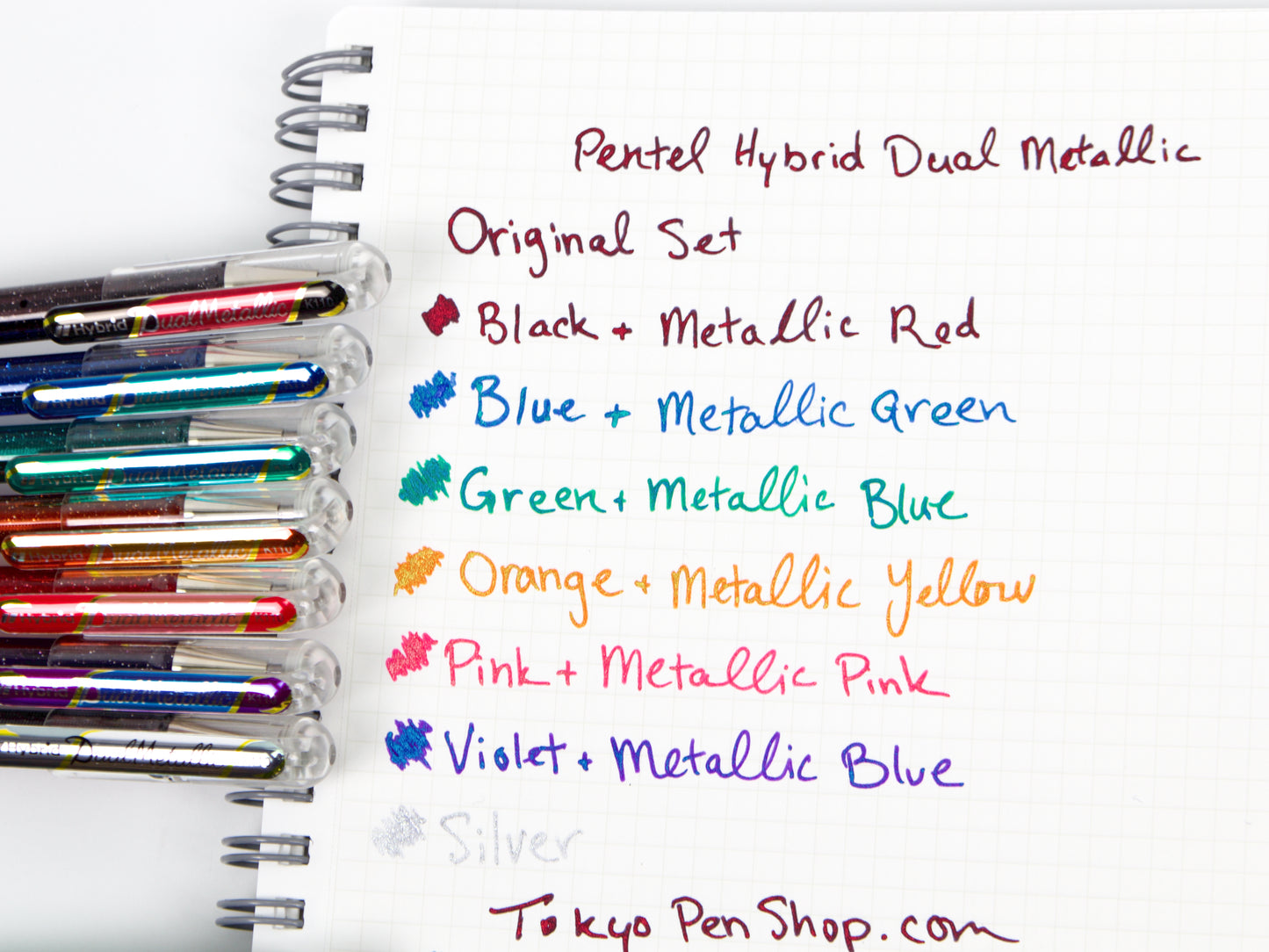 Juego híbrido dual de 7 colores de Pentel 