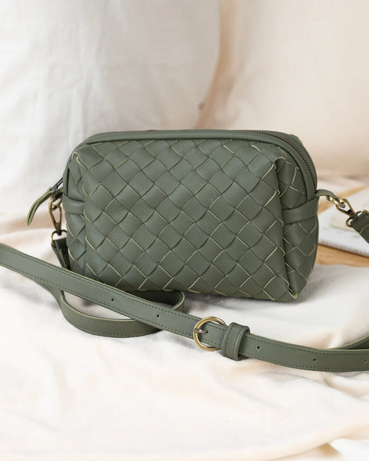 milloo Calliope Crossbody Handwoven Olive
