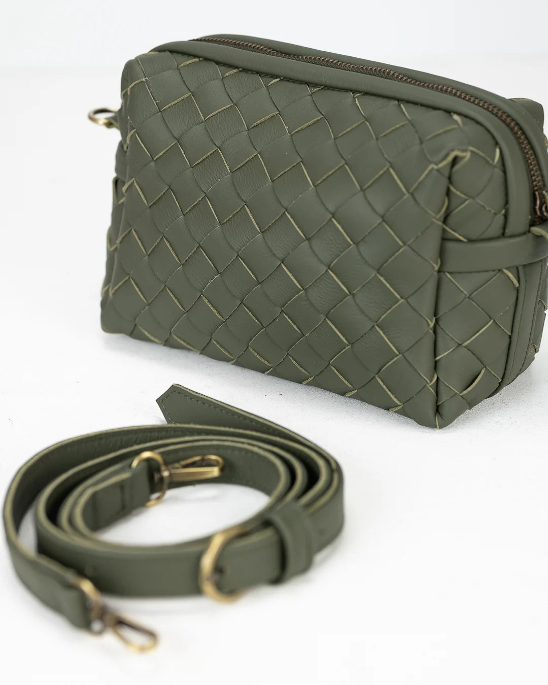 milloo Calliope Crossbody Handwoven Olive