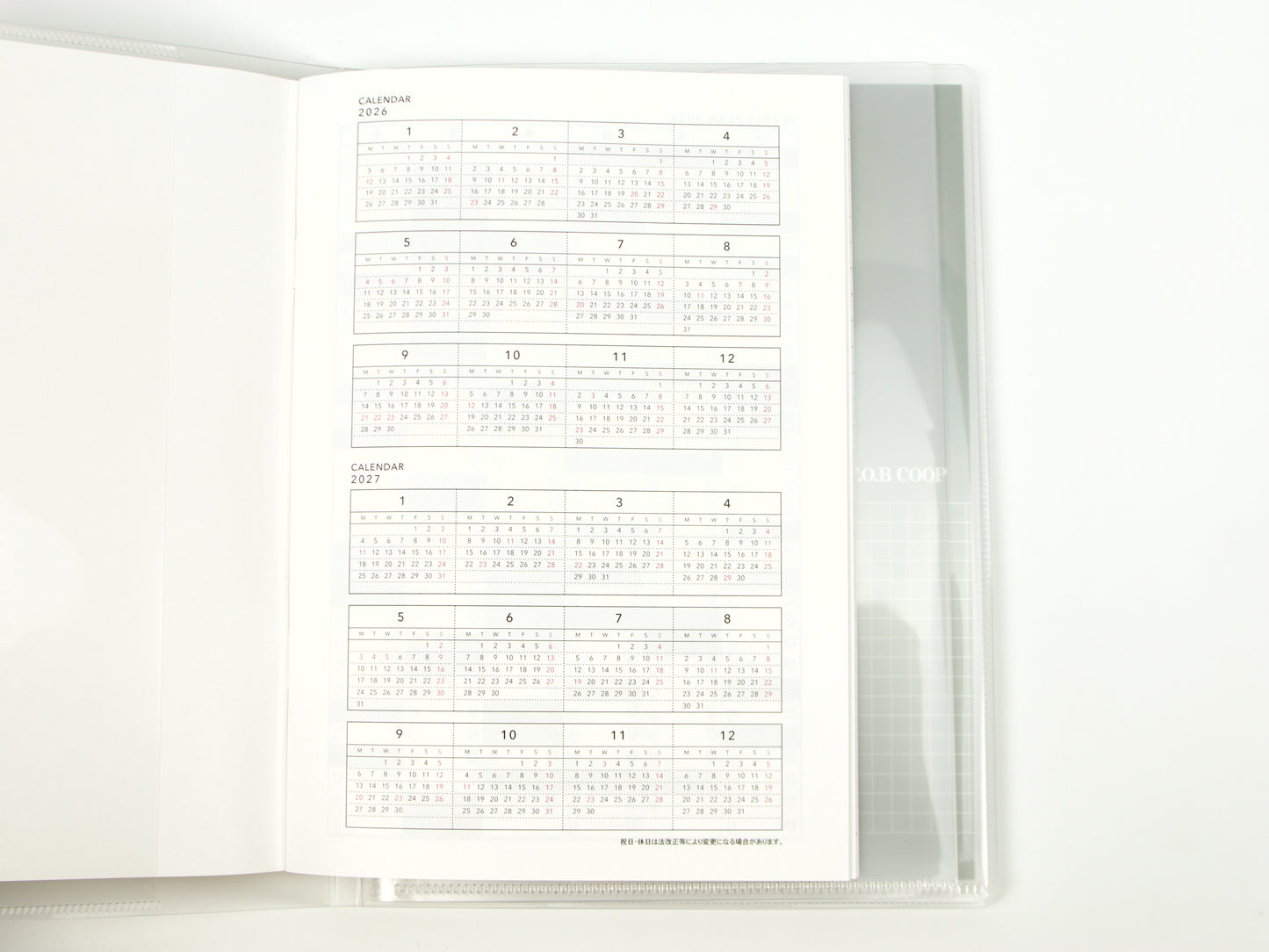 Kyokuto FOB Coop Monthly Planner Binder 2026 A5