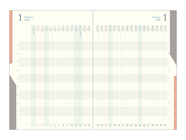 Midori Double Schedule 2026 (B6)
