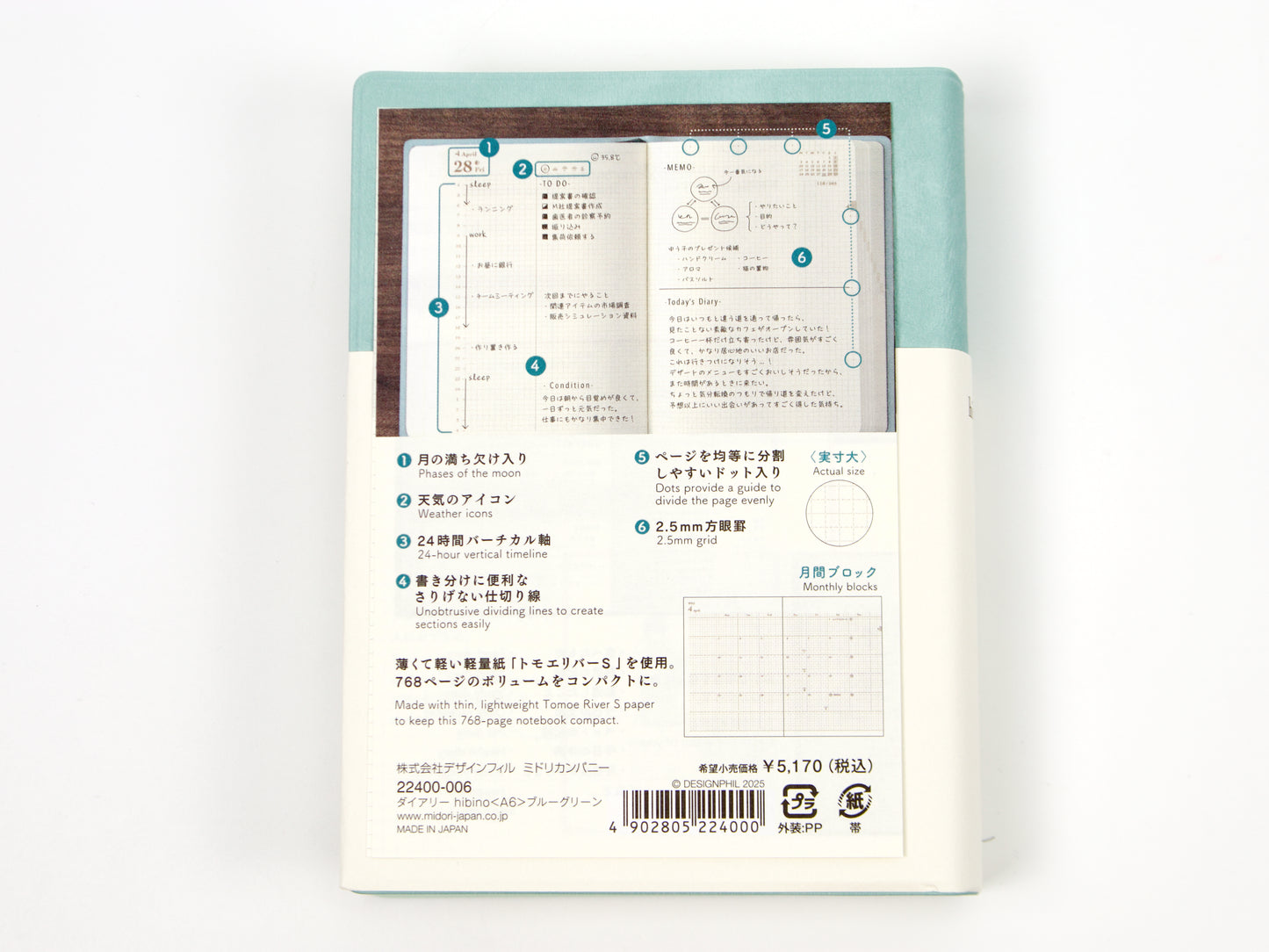 Midori Hibino 2025 A6 1 día 2 páginas