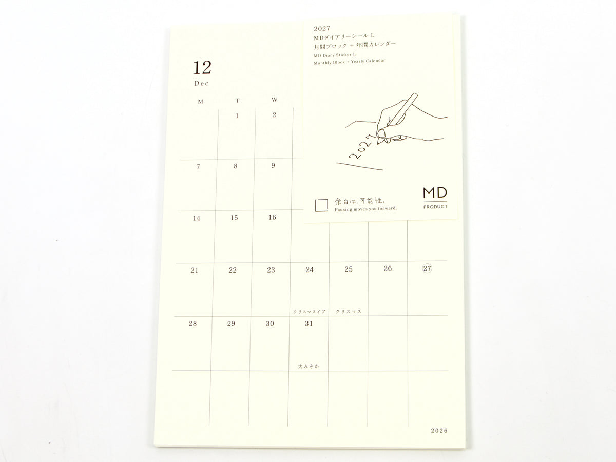 Midori MD Calendar Stickers 2027 L