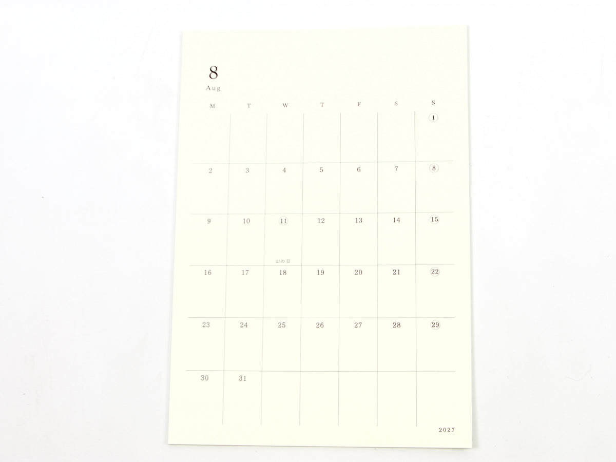 Midori MD Calendar Stickers 2027 L