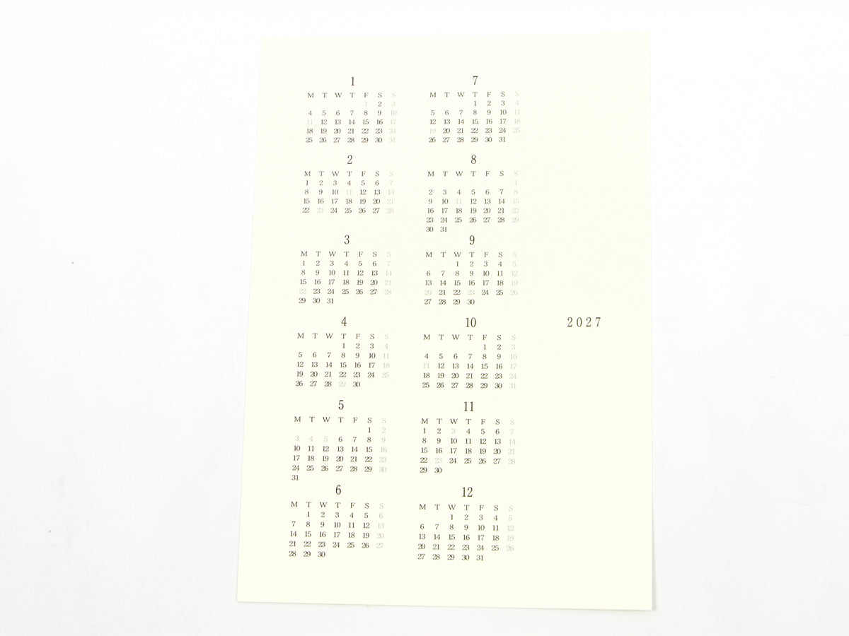 Midori MD Calendar Stickers 2027 L