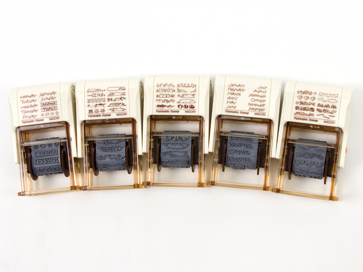 Midori Paintable Stamp 10 Design Type (Brown Ink)