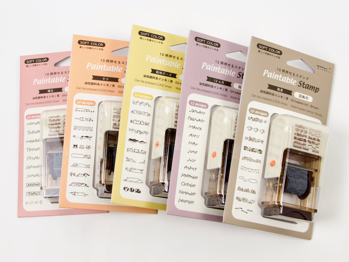 Midori Paintable Stamp 10 Design Type (Brown Ink)