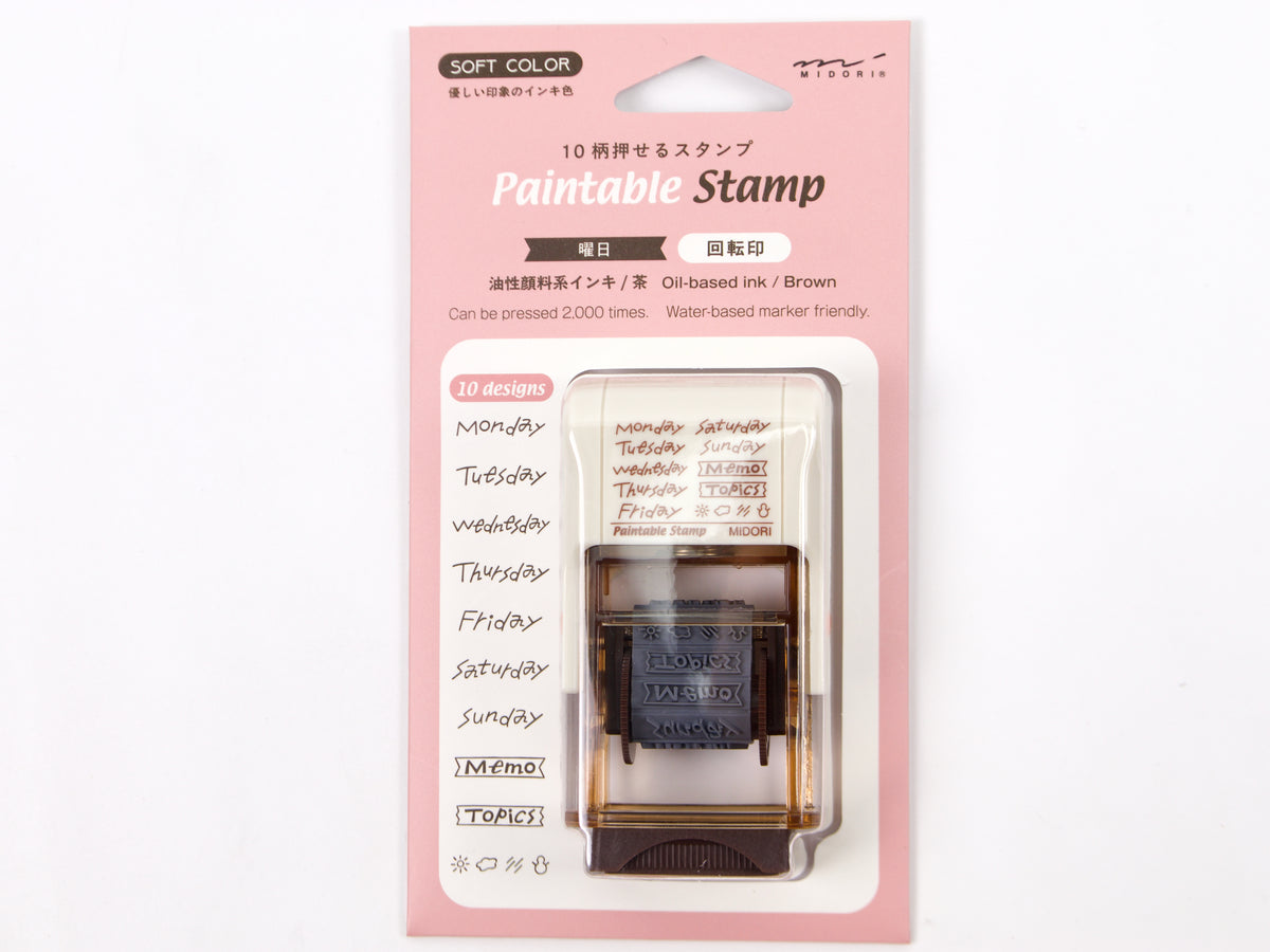 Midori Paintable Stamp 10 Design Type (Brown Ink)