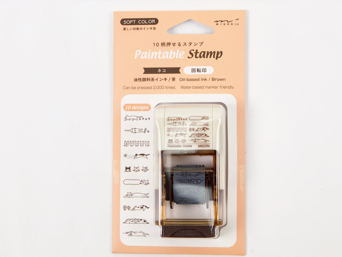 Midori Paintable Stamp 10 Design Type (Brown Ink)