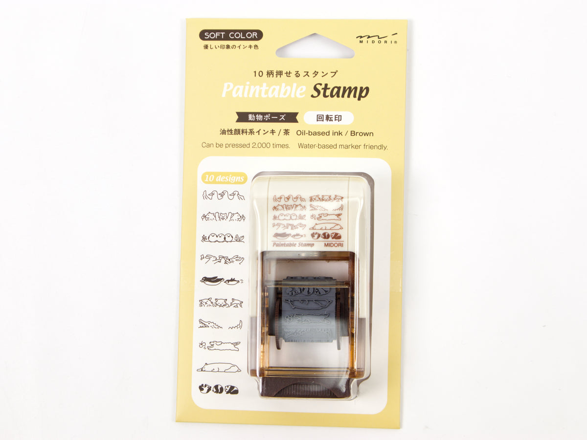 Midori Paintable Stamp 10 Design Type (Brown Ink)