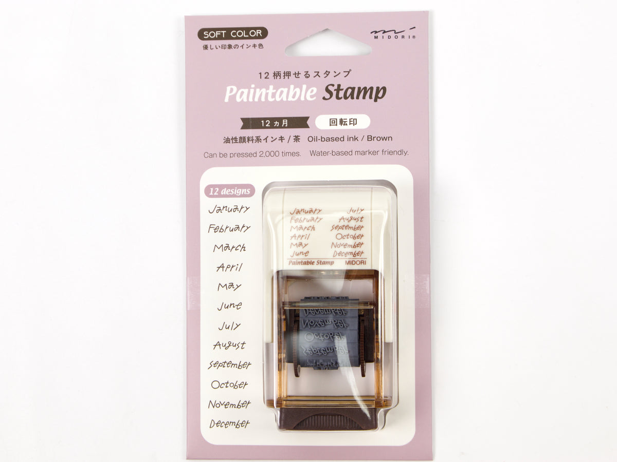 Midori Paintable Stamp 10 Design Type (Brown Ink)
